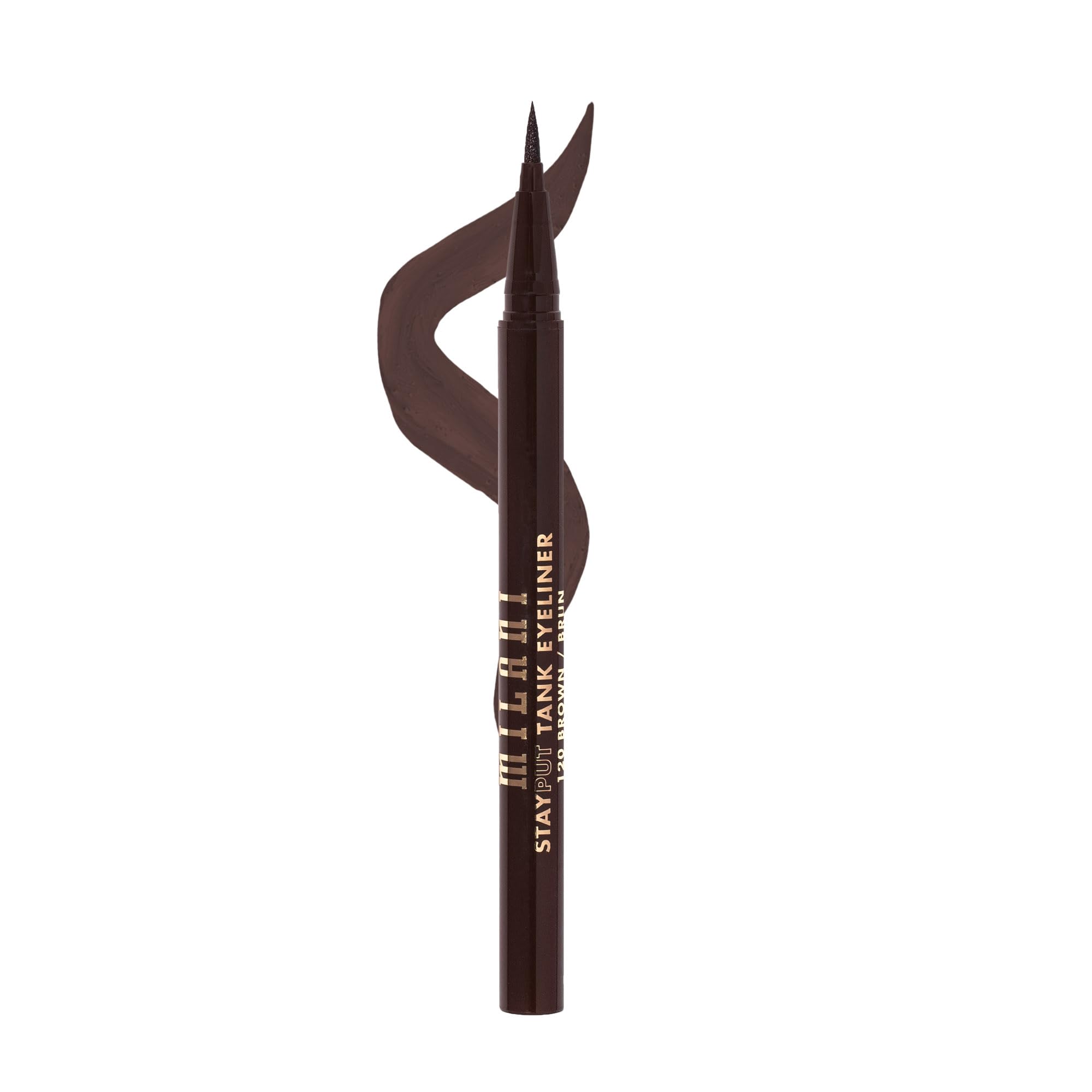 Milani The Tank Liquid Eyeliner - No-Skip Waterproof Brown 120 | Long-Lasting & Smudge-Proof