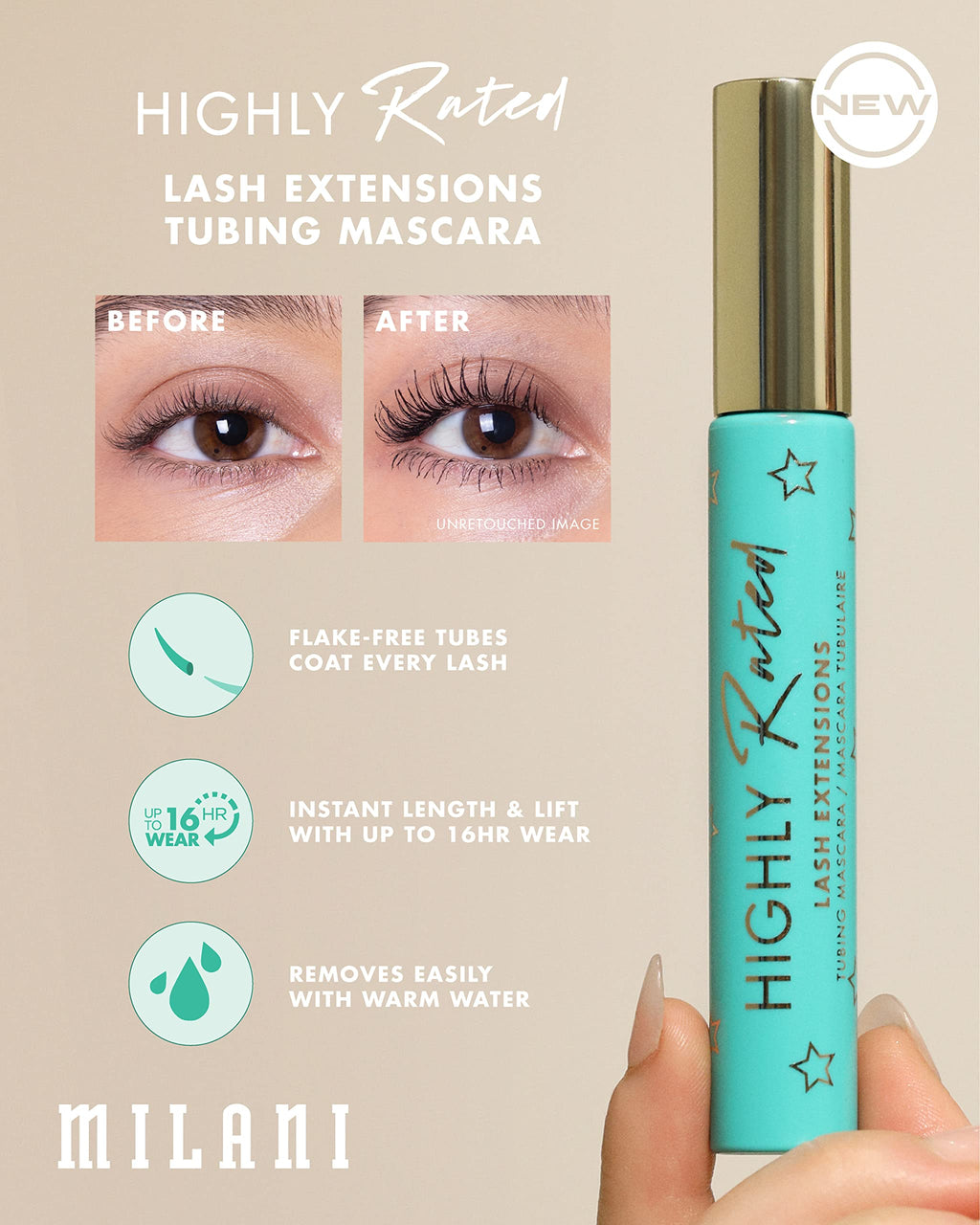 Milani Tubing Mascara – Lash Extension Look, 2-Pack, Shea Butter, Vegan