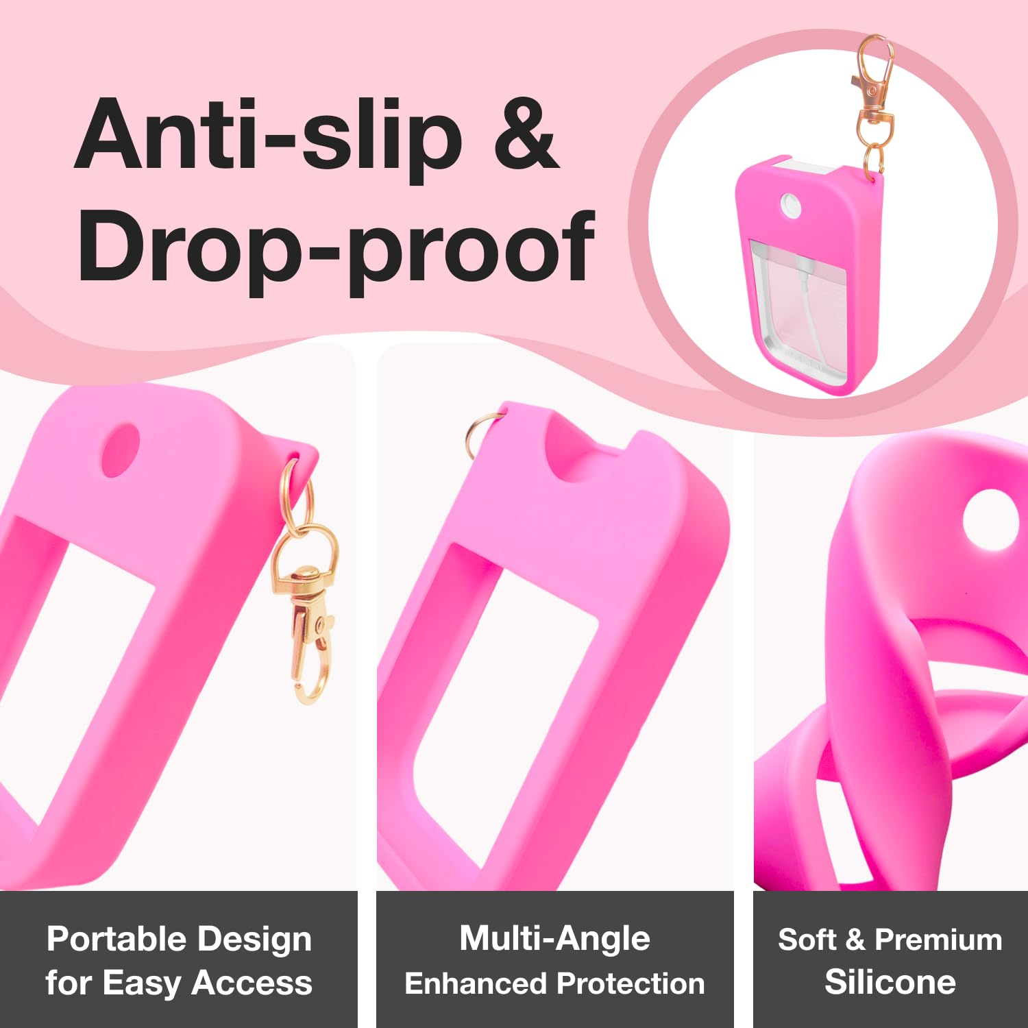 MILASONUS 4-Piece Soft Silicone Case for Touchland Power Mist (30 mL) – Protective & Stylish