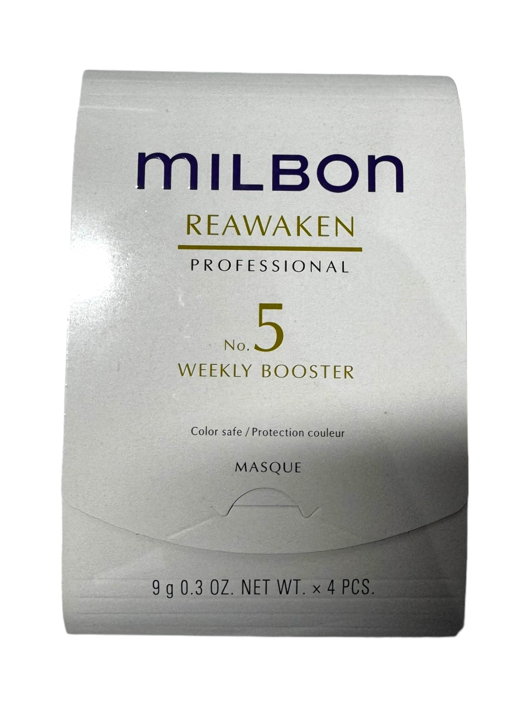 Milbon No. 5 Reawaken Weekly Booster Hair Masque – Color Safe, 4 x 0.3 Fl Oz
