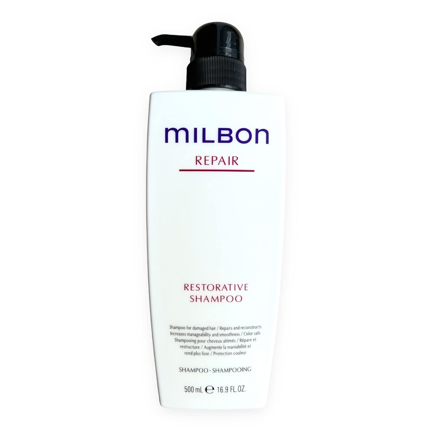 Milbon Repair Restorative Shampoo Big Pack 16.9 oz – Gentle Cleansing and Hair Reconstruction