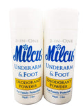 Milcu Underarm & Foot Deodorant Powder – 80g per Bottle, 2-Pack