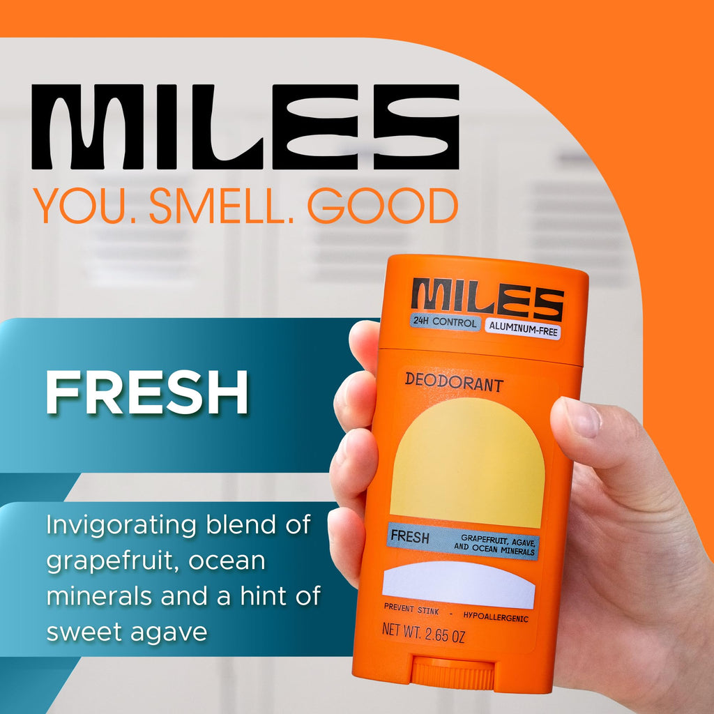 Miles Kids Deodorant – Aluminum-Free, Hypoallergenic, Made in USA | Travel Kit 3-Pack