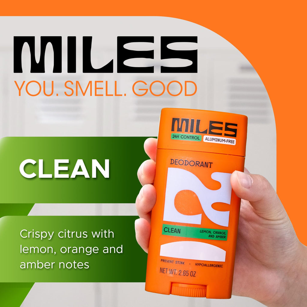Miles Kids Deodorant – Aluminum-Free, Hypoallergenic, Made in USA | Travel Kit 3-Pack