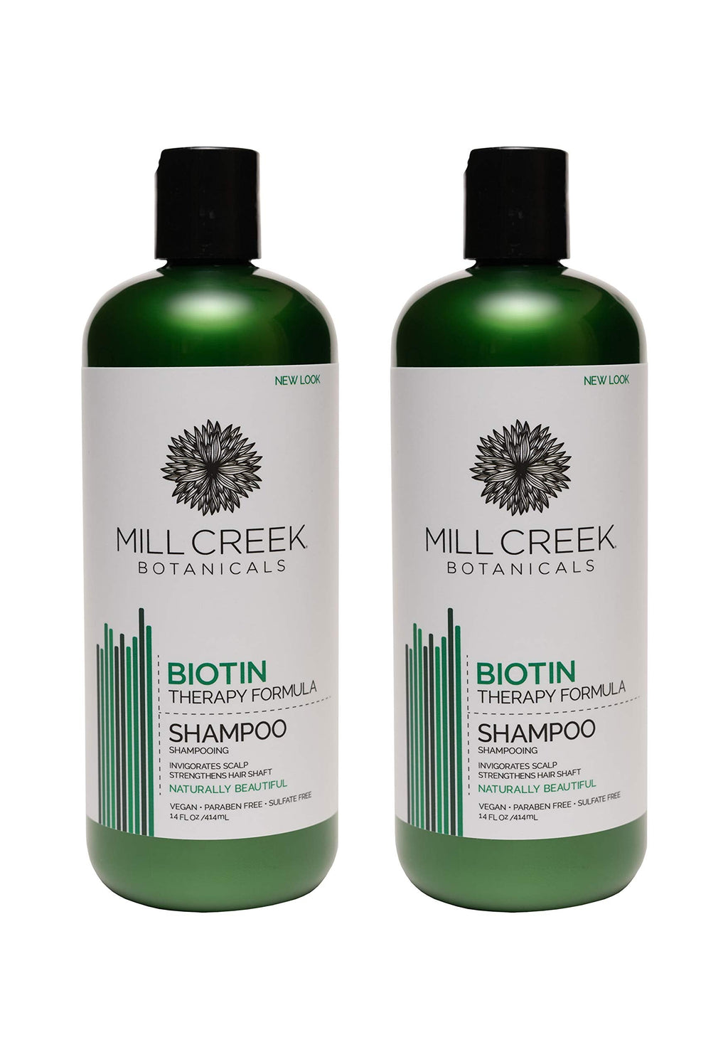 Mill Creek Biotin Shampoo – Two Pack, 14 oz Each | Natural & Organic with Argan Oil