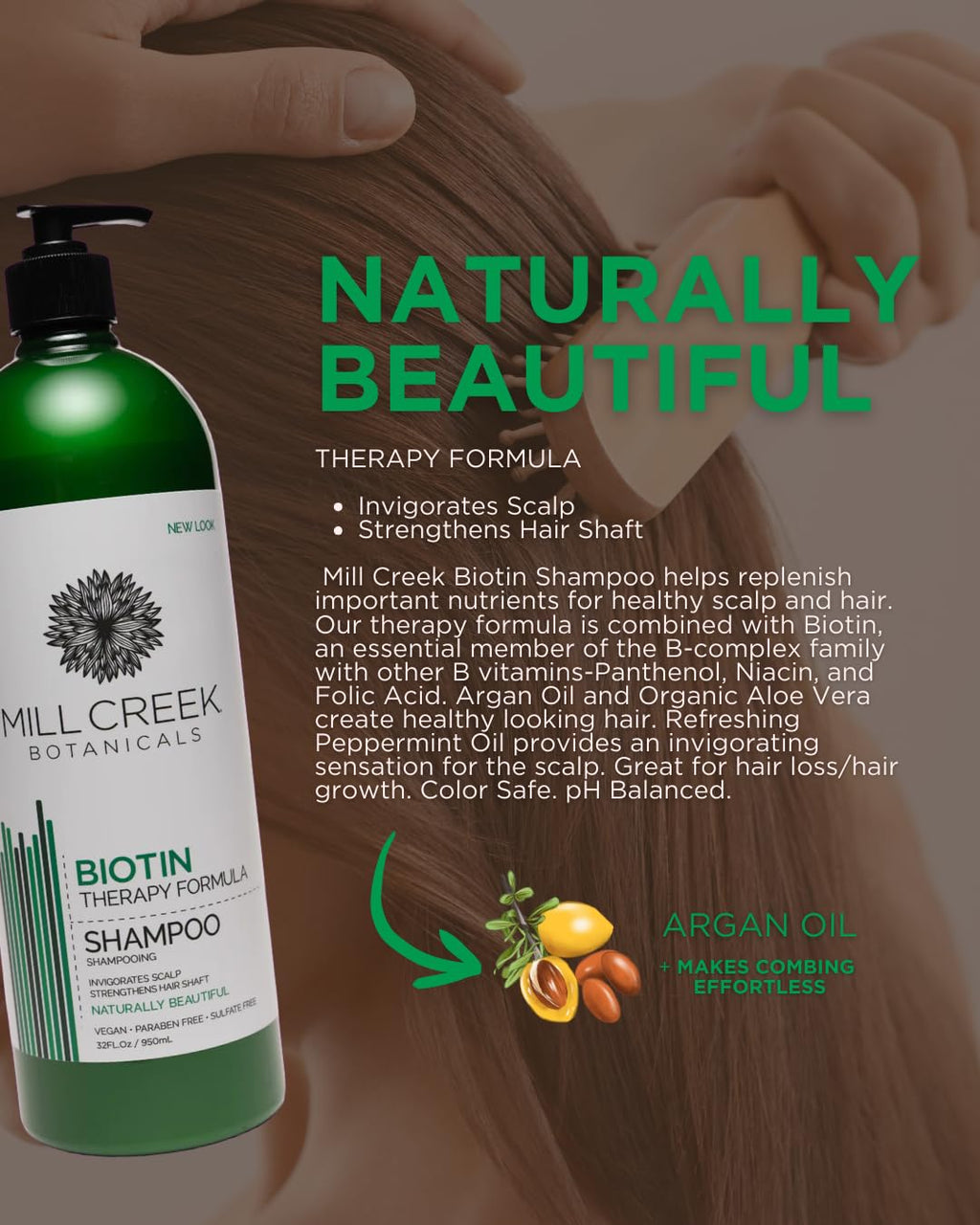 Mill Creek Biotin Shampoo 32 oz – Gentle Daily Cleansing