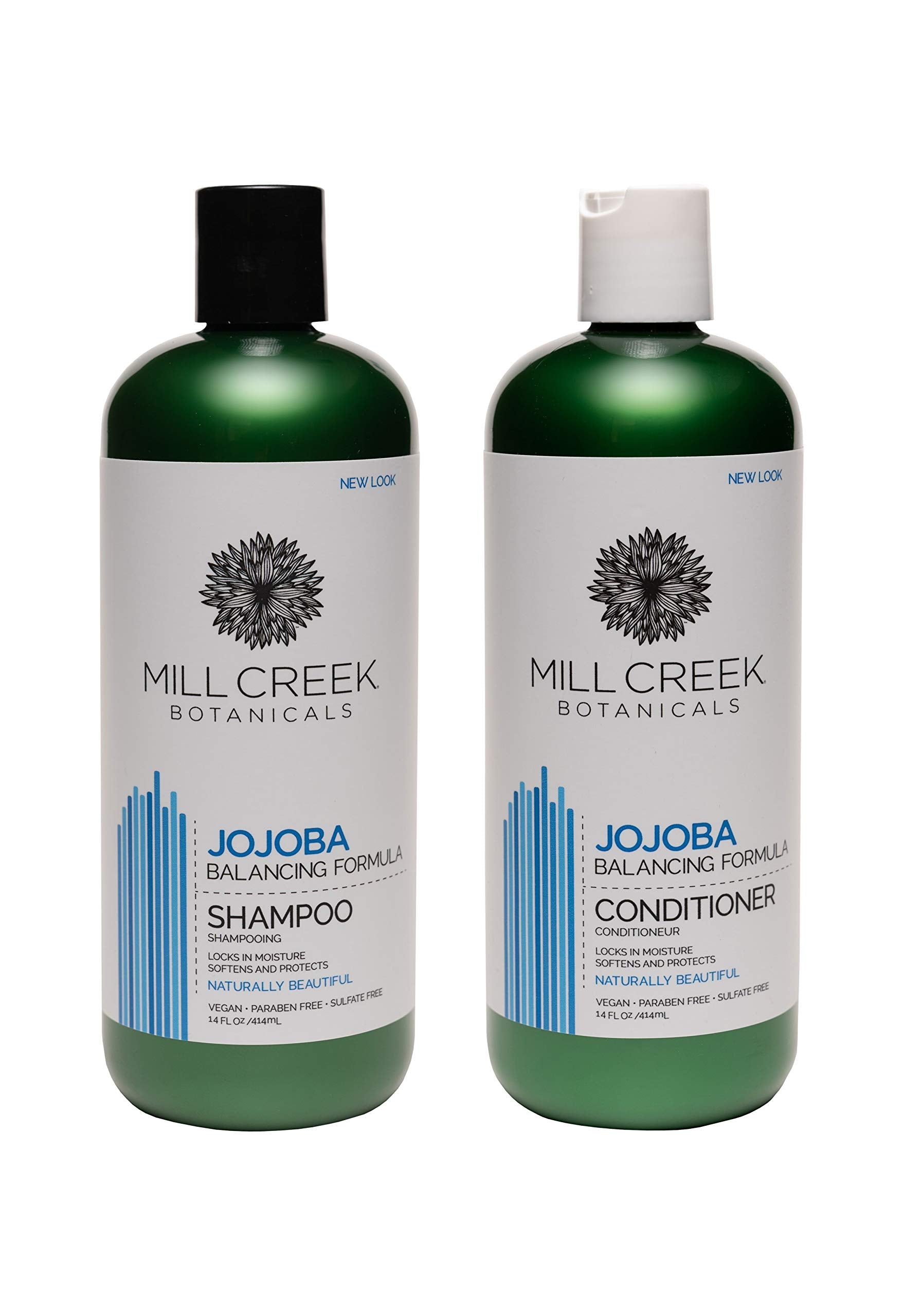 Mill Creek Botanicals Jojoba Shampoo & Conditioner Bundle – Paraben Free, Sulfate Free, pH Balanced