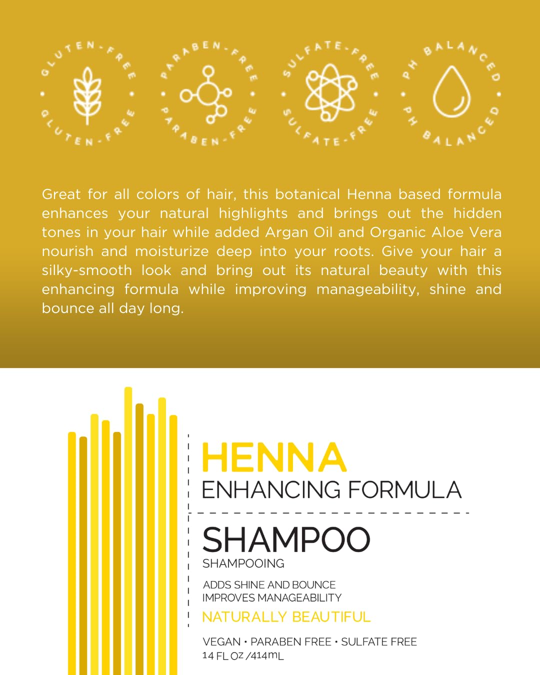 Mill Creek Henna Shampoo and Conditioner Bundle – 14 oz Each | Color Safe, Gluten Free