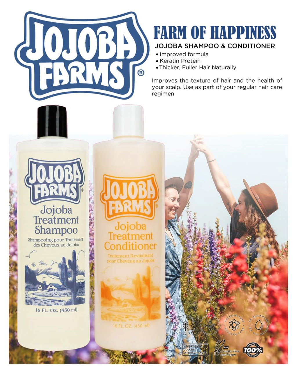 Mill Creek Jojoba Farms Treatment Shampoo & Conditioner Bundle – 16 fl oz Pack of 2