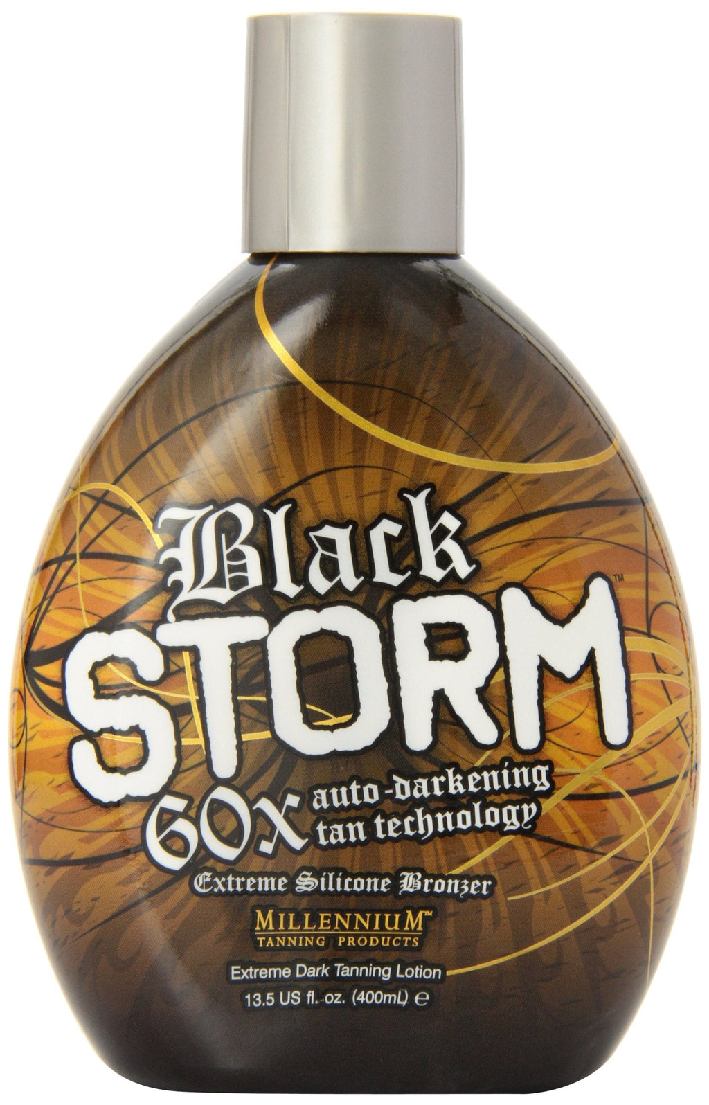 Millennium Tanning Black Storm 60x Auto-Darkening Tanning Lotion – Indoor & Outdoor Bronze 13.5 fl oz