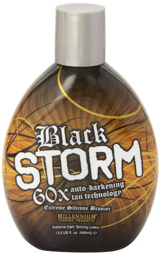 Millennium Tanning Black Storm 60x Auto-Darkening Tanning Lotion – Indoor & Outdoor Bronze 13.5 fl oz