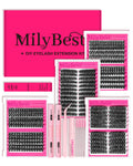 MilyBest 4 Styles Lash Clusters Kit – 864 Pcs Eyelash Extensions, D Curl DIY Lash Kit