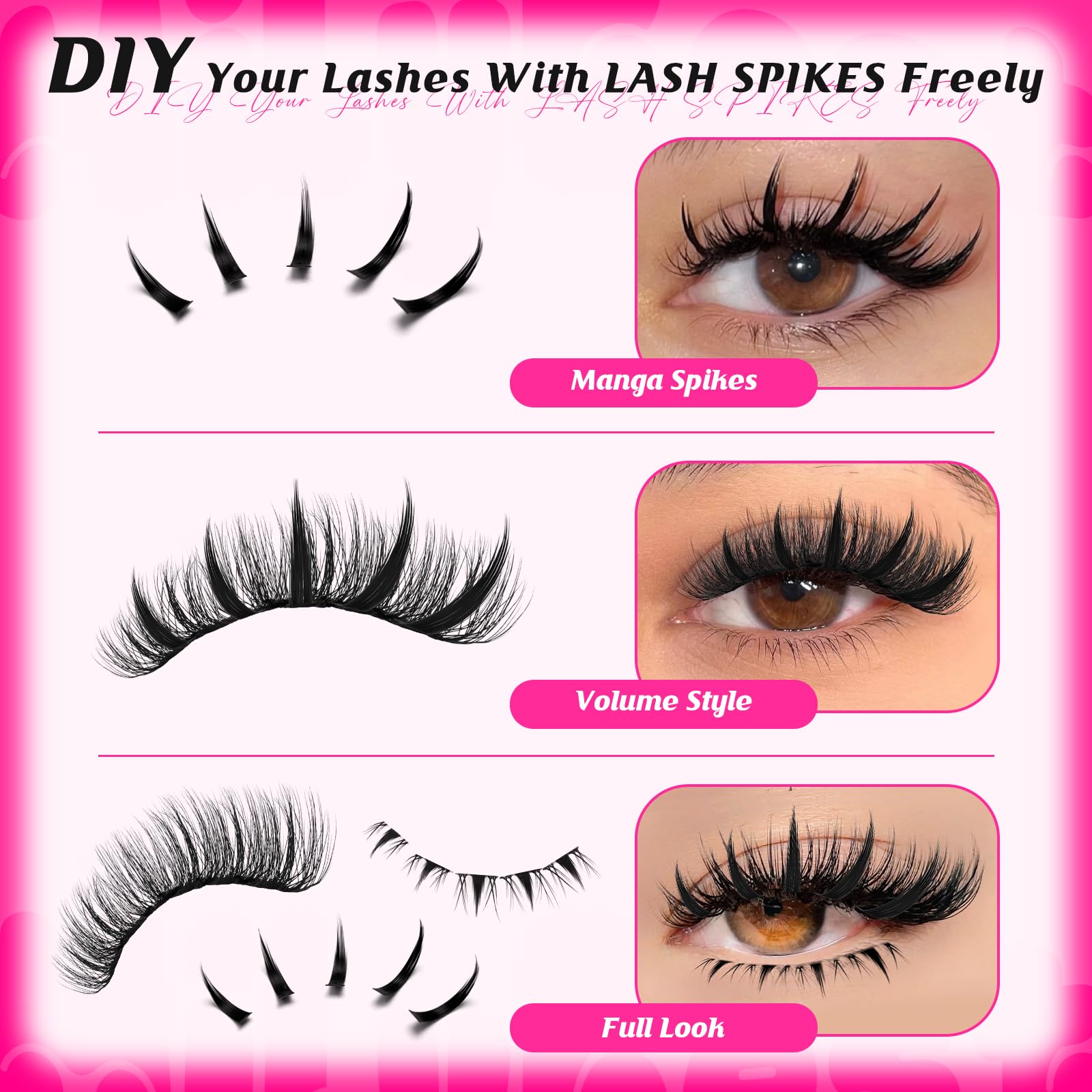 MilyBest 4 Styles Lash Clusters Kit – Silk, Rozen, Fable, Mist with Bond & Seal