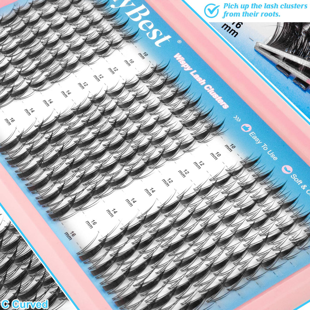 MilyBest Fairy Lash Clusters Kit – DIY 180 Pcs Lash Extensions 10–16mm with Bond & Seal