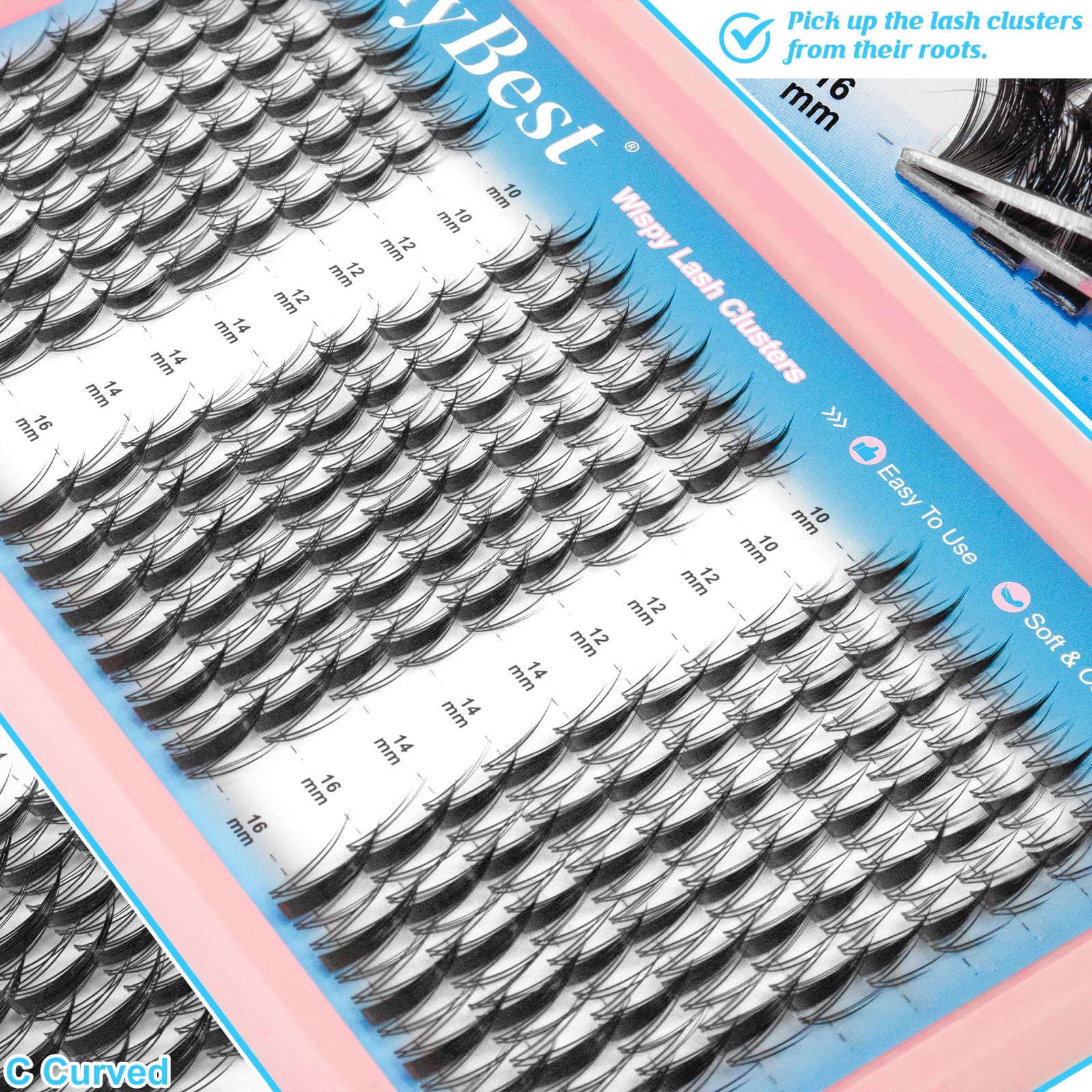 MilyBest Fairy Lash Clusters Kit – DIY 180 Pcs Lash Extensions 10–16mm with Bond & Seal
