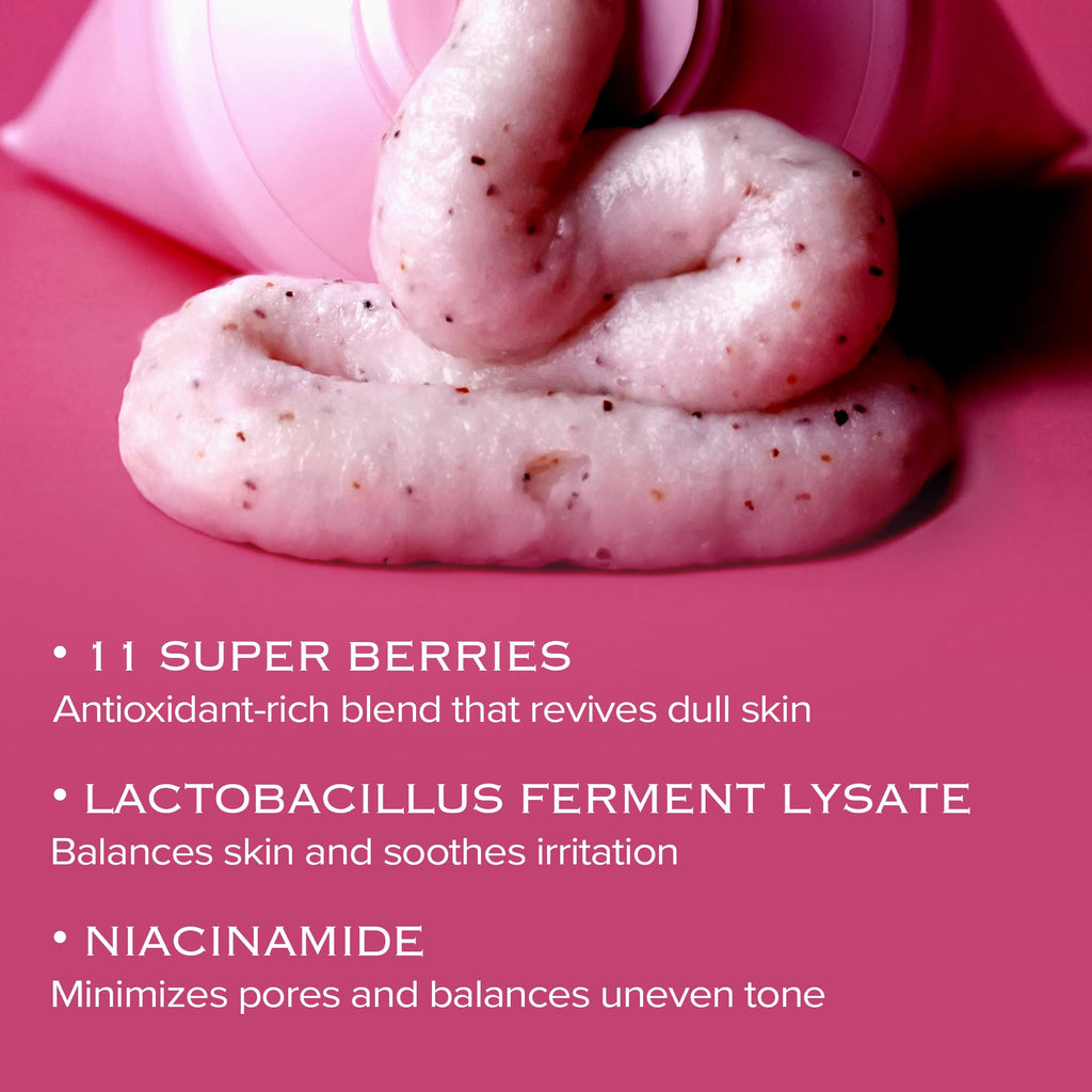 mimmua! VERY BERRY Pore Deep Cleansing Foam | Berry Complex + Fermented Ingredients for Glow