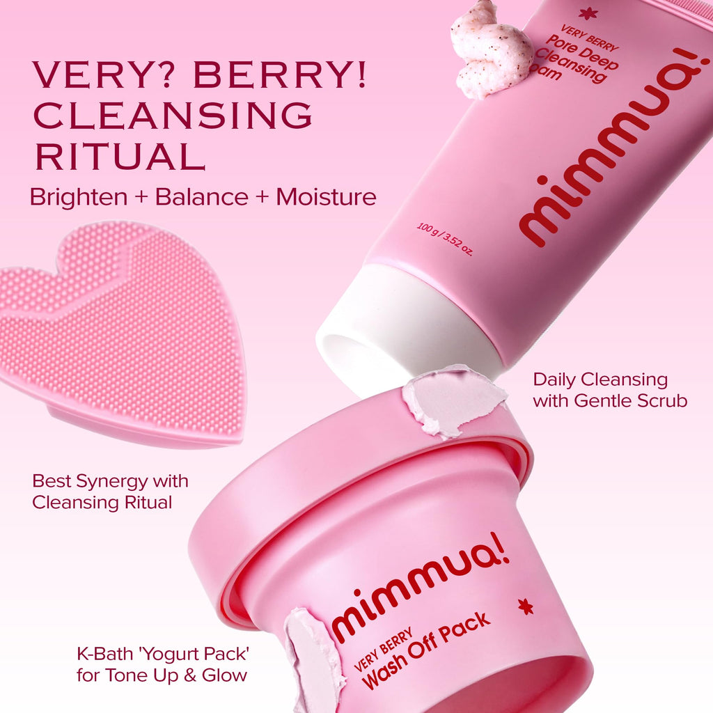 mimmua! VERY BERRY Pore Deep Cleansing Foam | Berry Complex + Fermented Ingredients for Glow