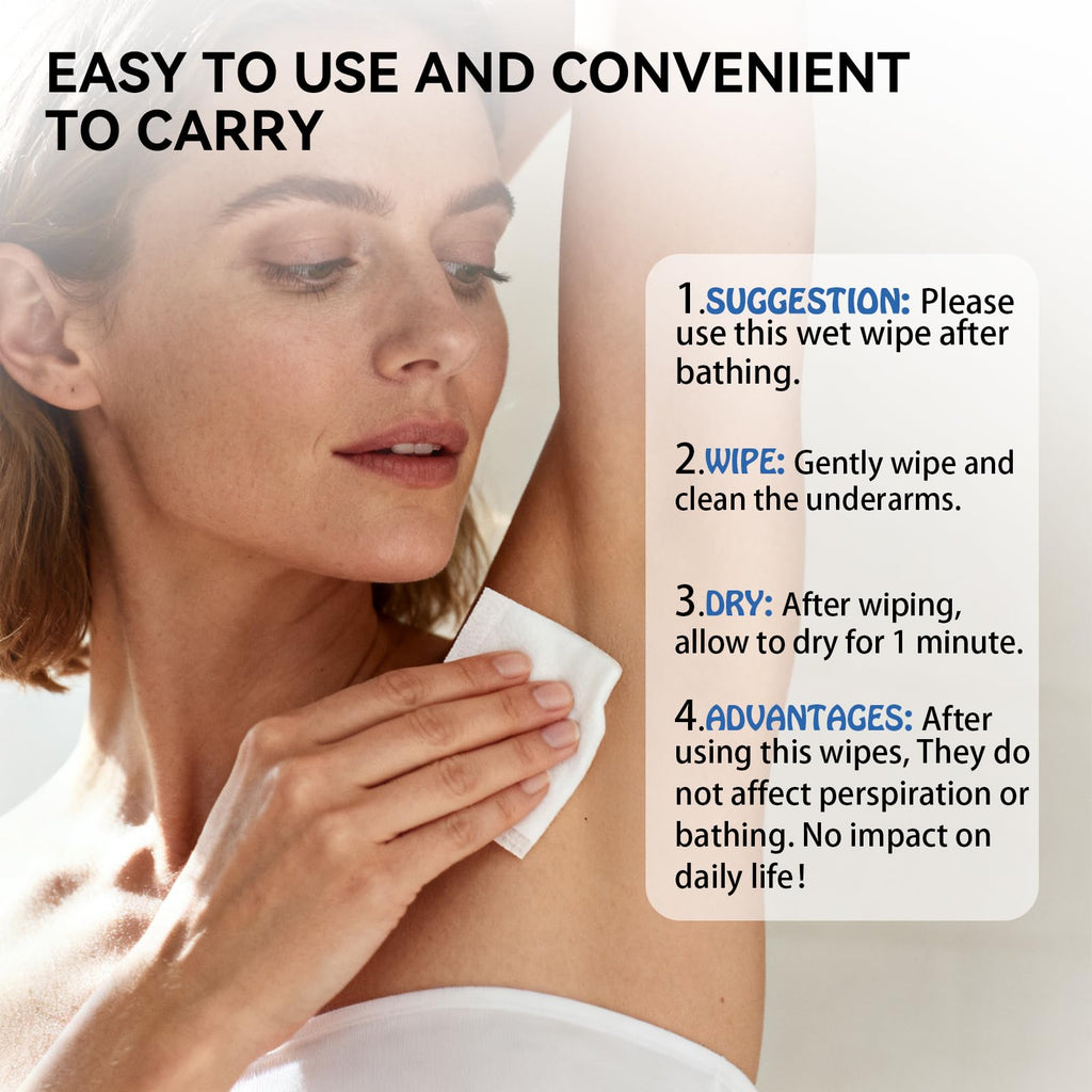 MIMORS Deodorant Body Wipes – 7 Days Odor Control, Aluminum-Free, Unscented