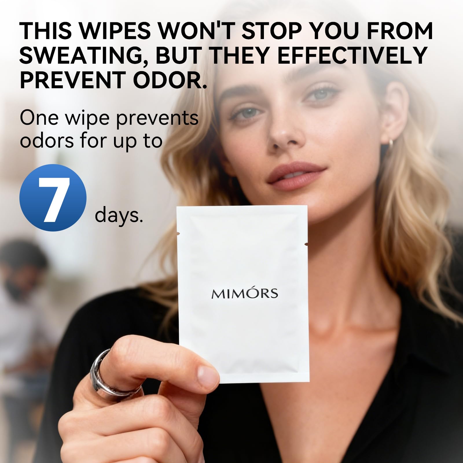 MIMORS Deodorant Body Wipes – 7 Days Odor Control, Aluminum-Free, Unscented