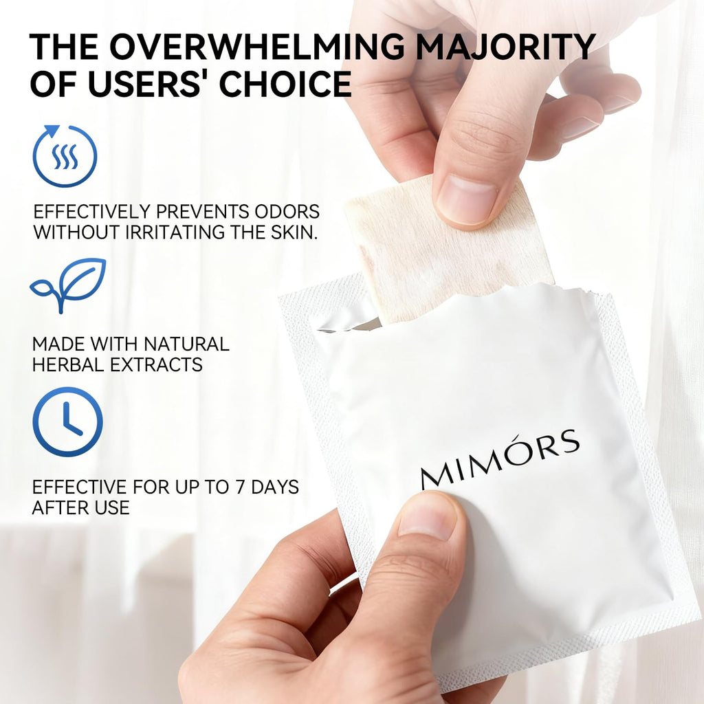 MIMORS Deodorant Body Wipes – 7 Days Odor Control, Aluminum-Free, Unscented