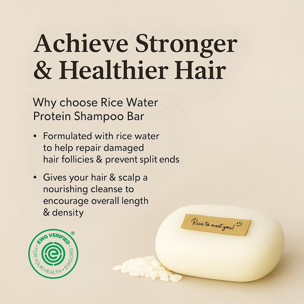 mimosu Fermented Rice Water Shampoo Bar – 2-Pack | pH Balanced, Unscented