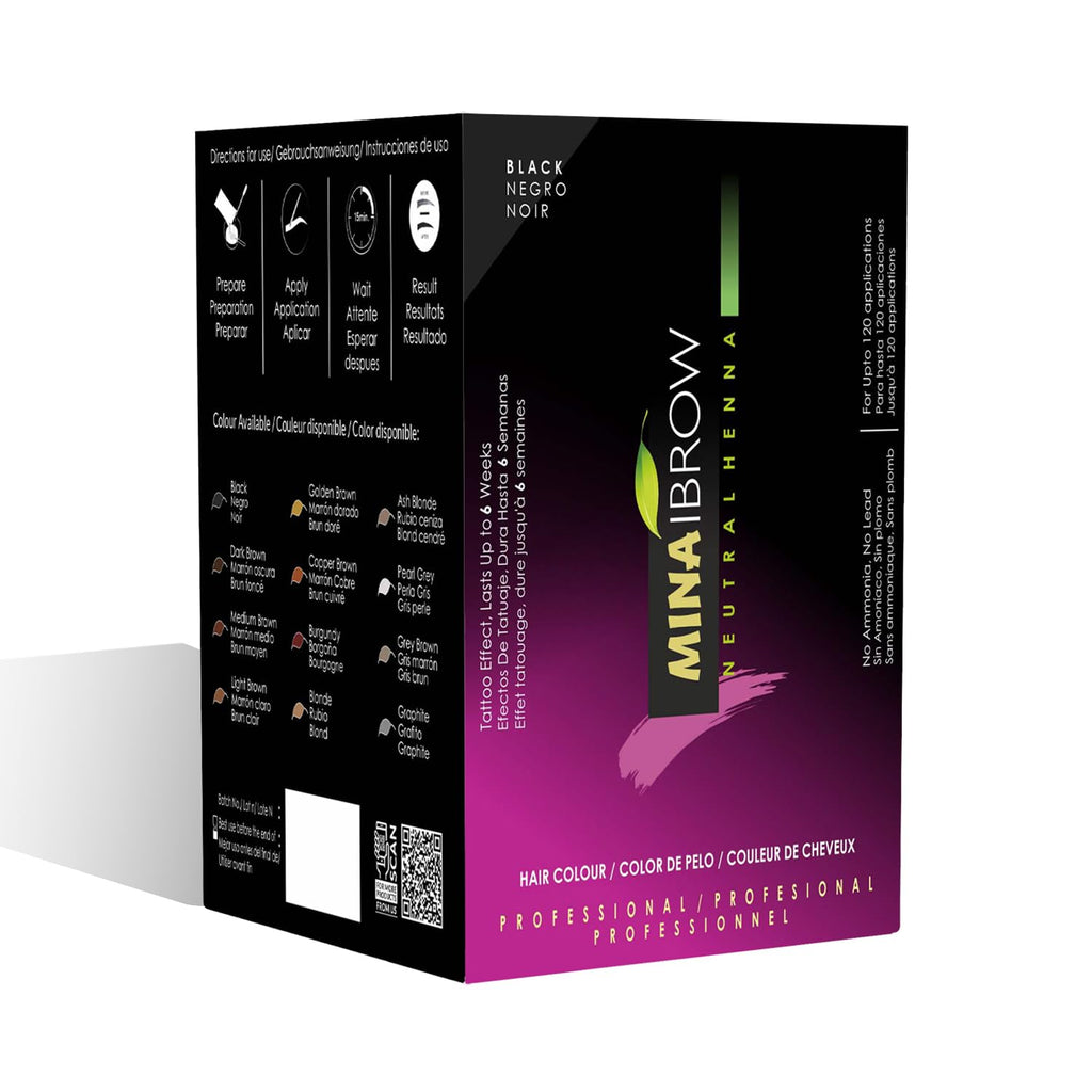 MinaiBrow Mina ibrow Hair Color Refill Pack Black — Long-Lasting Natural Spot Coloring, No Ammonia