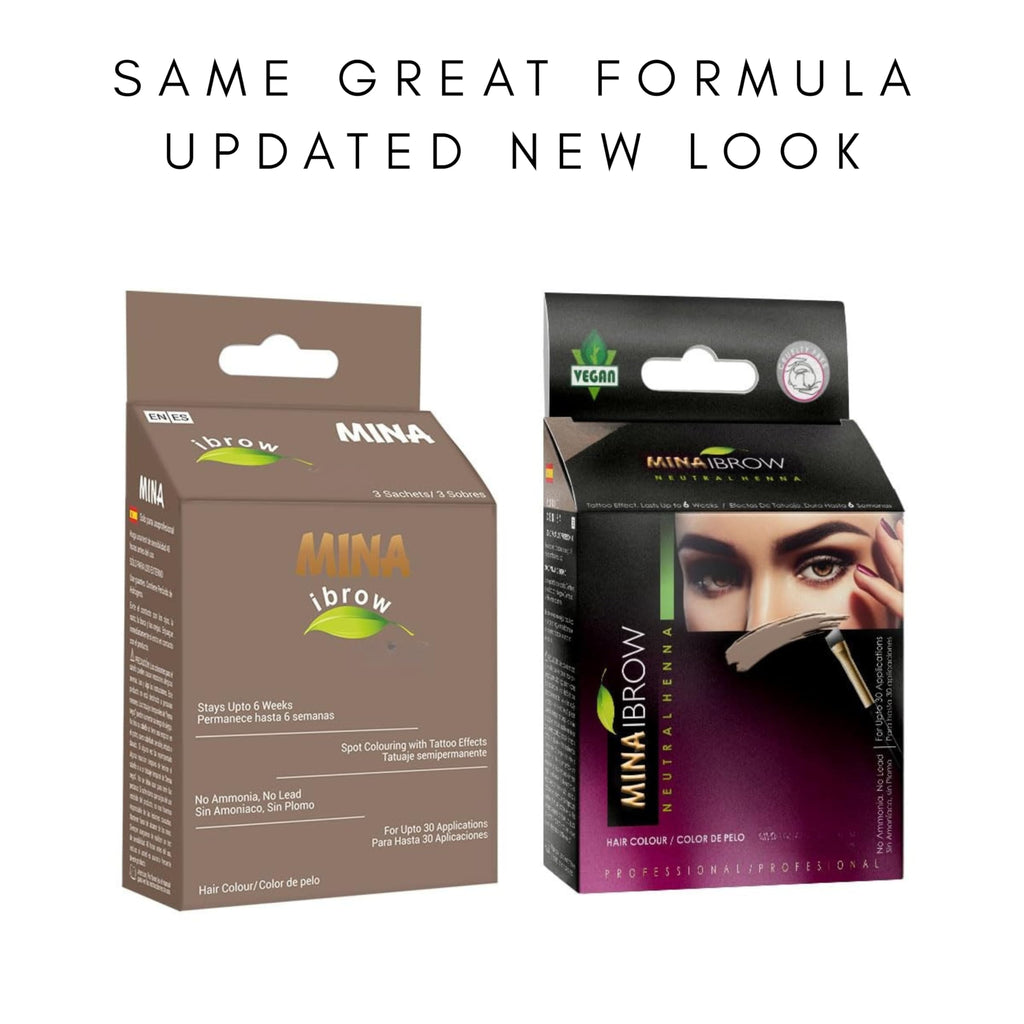 MINA iBrow Henna Hair Color Tint Kit with Brush – No Ammonia, Lasts Up to 6 Weeks, Copper Brown | Vegan & Cruelty-Free | 30 Applications