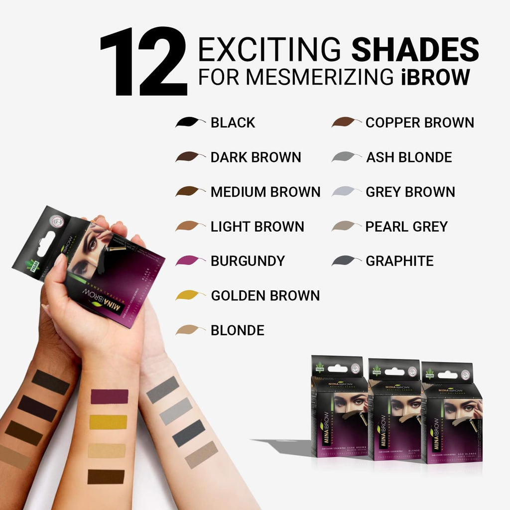 MinaiBrow Mina iBrow Henna Pearl Gray – Regular Pack Coloring Tint Kit (Up to 6 Weeks)