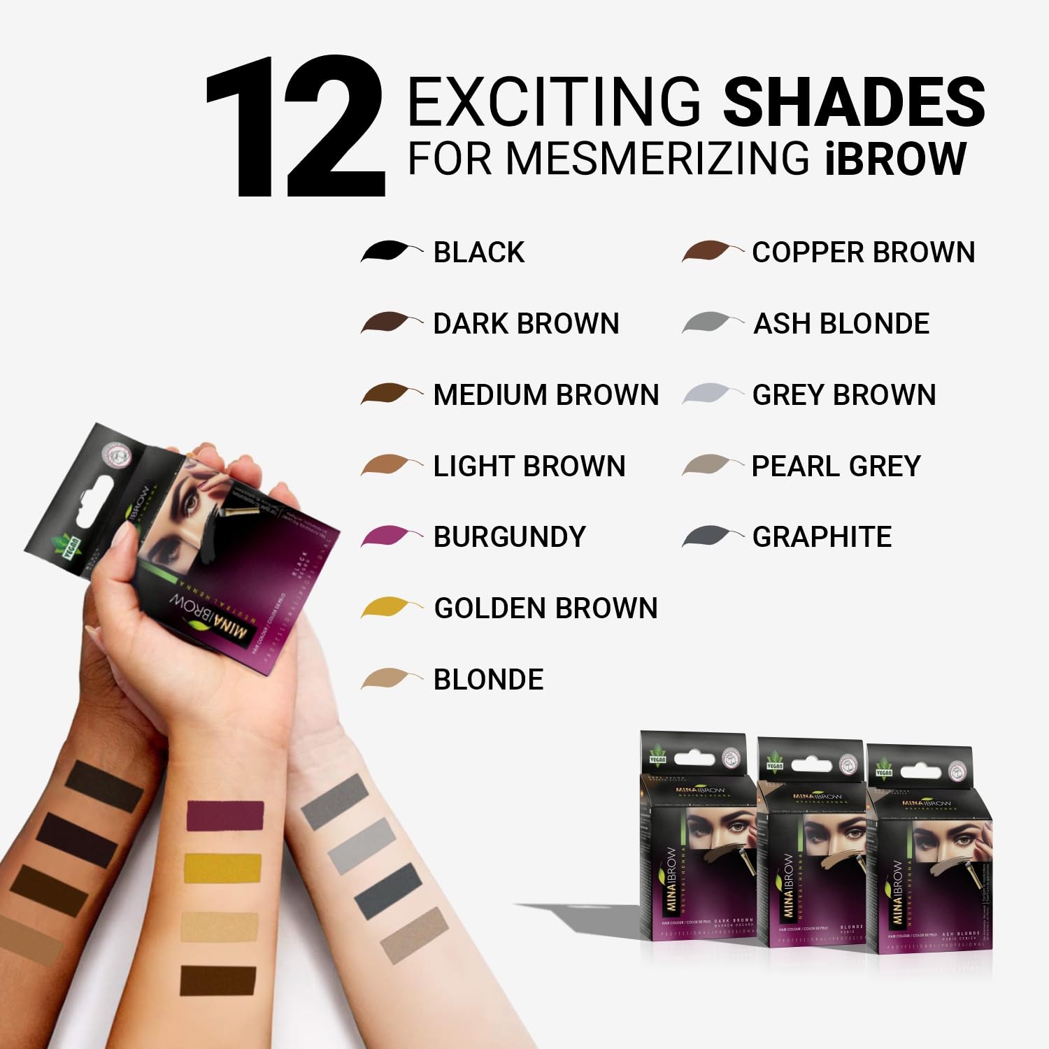 MinaiBrow Mina iBrow Henna Pearl Gray – Regular Pack Coloring Tint Kit (Up to 6 Weeks)