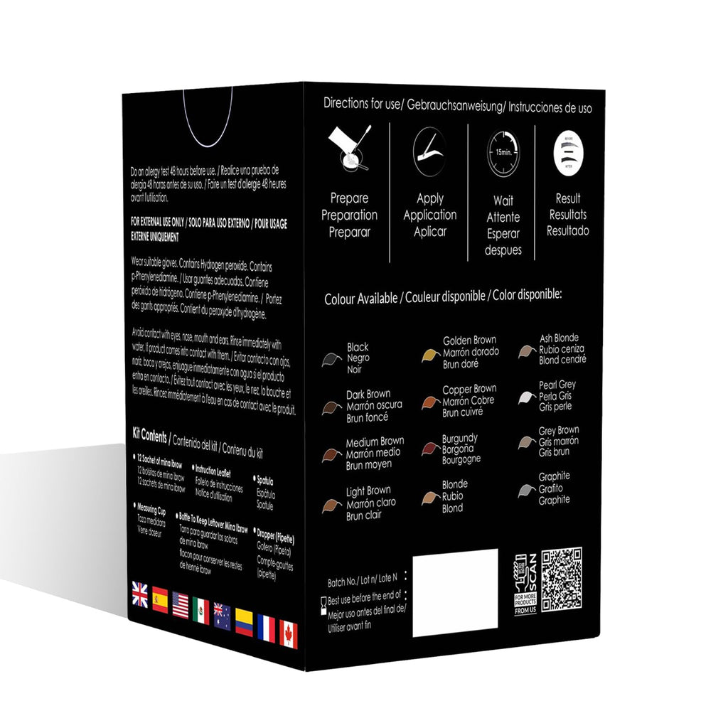 MinaiBrow Mina ibrow Hair Color Refill Pack Black — Long-Lasting Natural Spot Coloring, No Ammonia