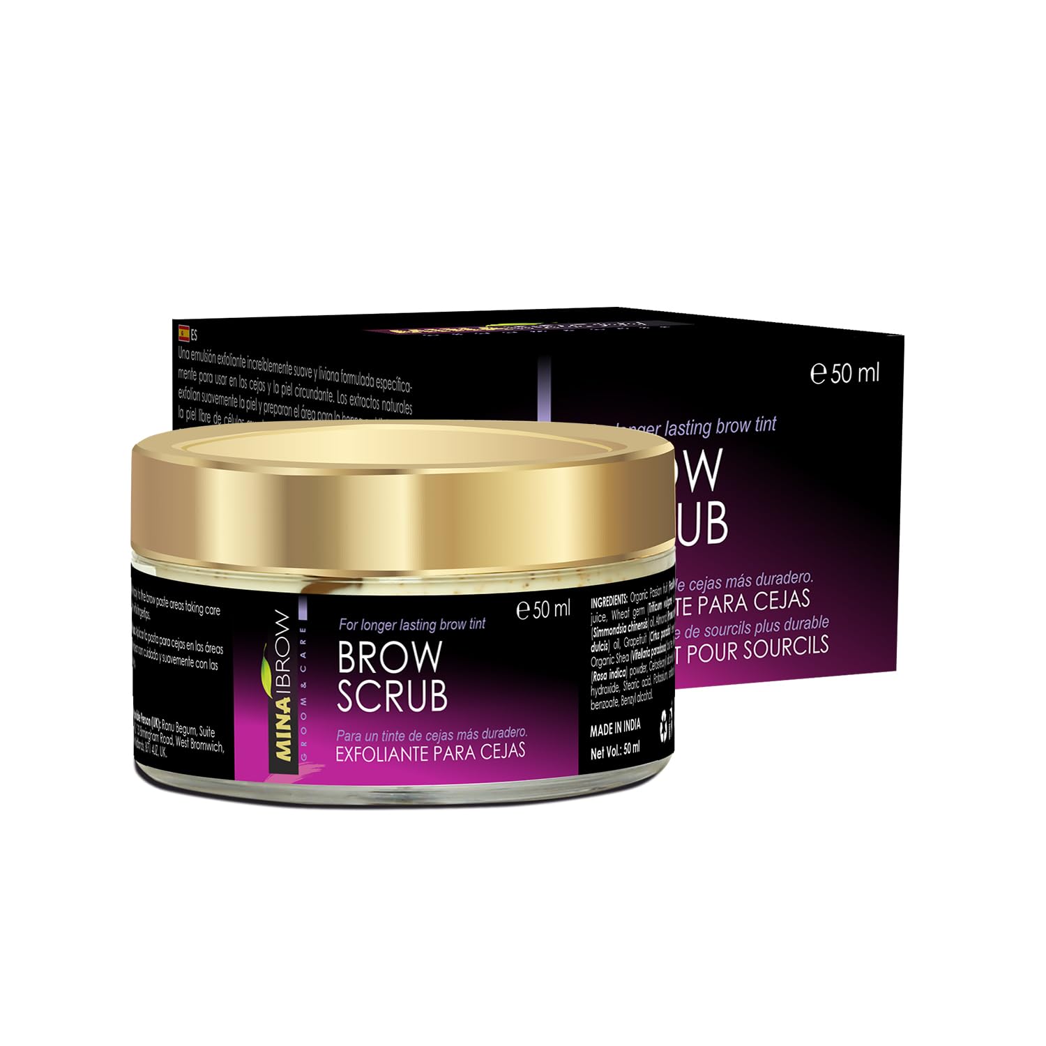 MINA Brow Scrub by MinaiBrow – Prepare Brows for Henna or Tint (50ml)