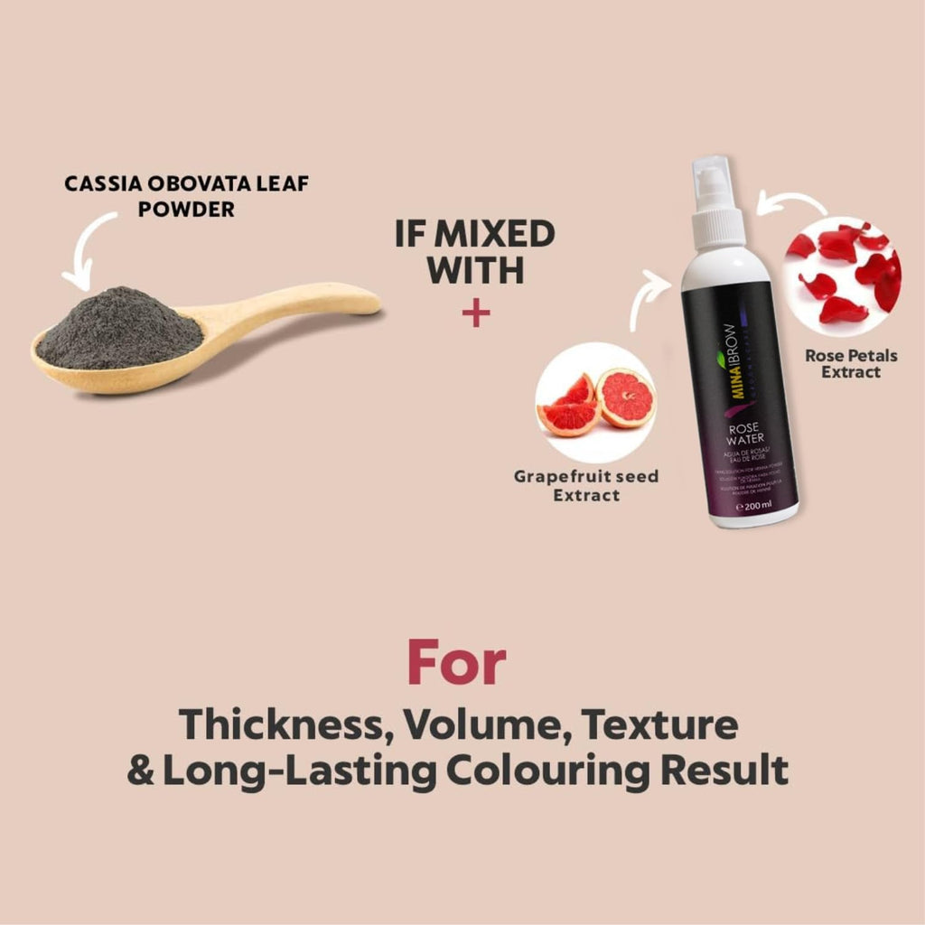 MinaiBrow Instant Hair Dye Kit Medium Brow – Natural Cassia Tint, 100% Grey Coverage Up To 30 Applications