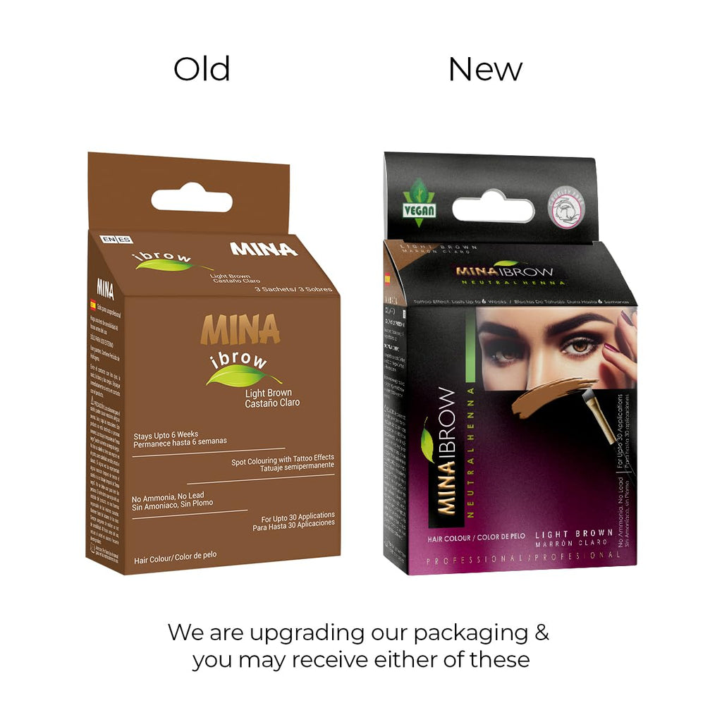 MinaiBrow Tint Kit Light Brown | Natural Brow Dye with Brush – Ammonia Free, Water & Smudge Proof