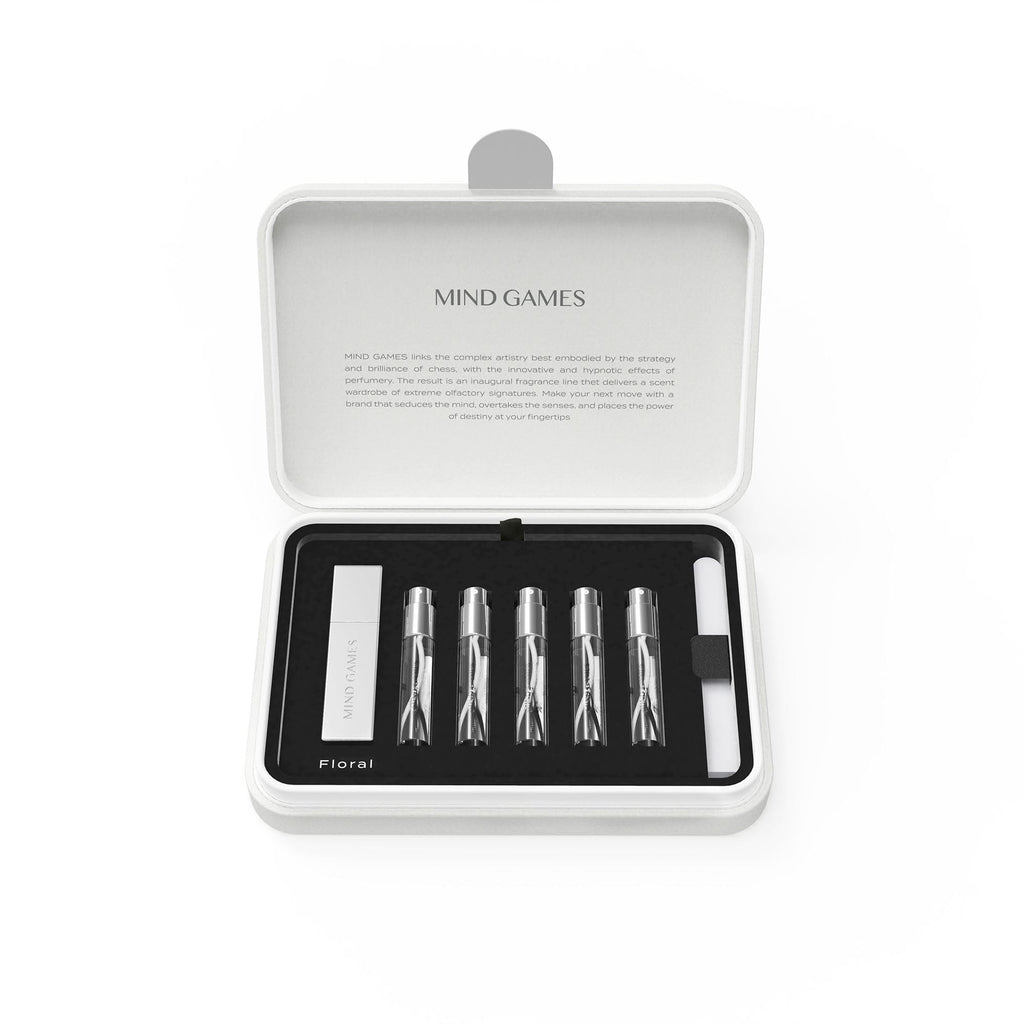 MIND GAMES Floral Discovery Set – 5 Designer Fragrances in Chess-Inspired Gift Box