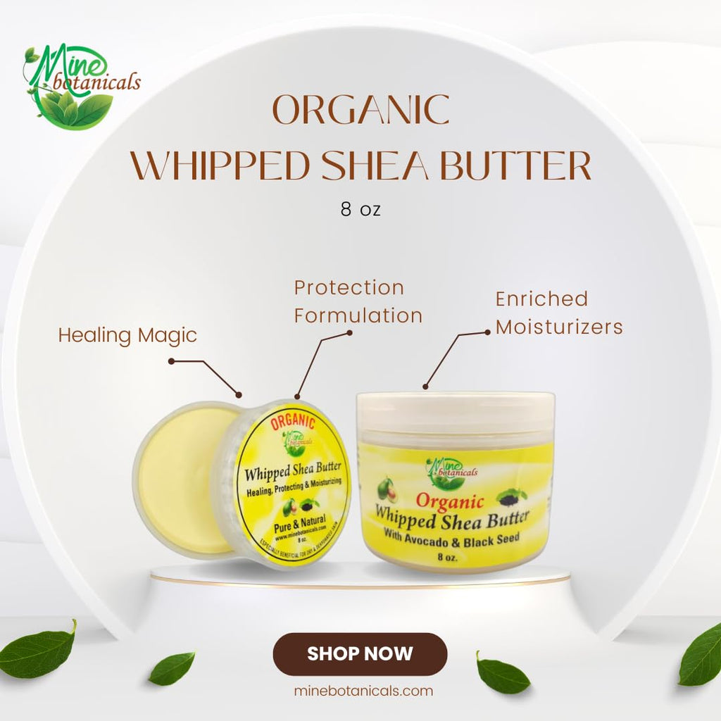 Mine Botanicals Organic Whipped Shea Butter with Avocado & Black Seed — Pack of 2