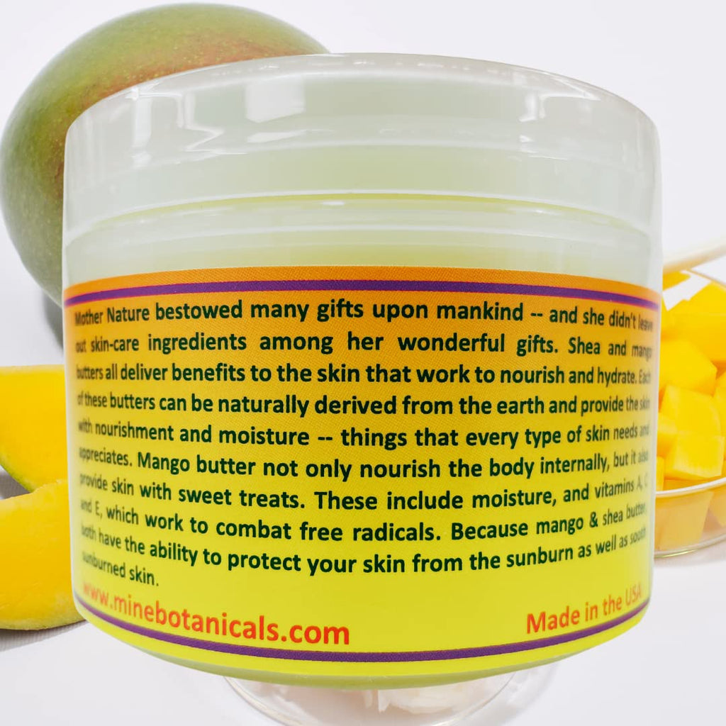 Mine Botanicals Whipped Body Butter with Mango Butter — 8 oz, Moisturizing & Nourishing