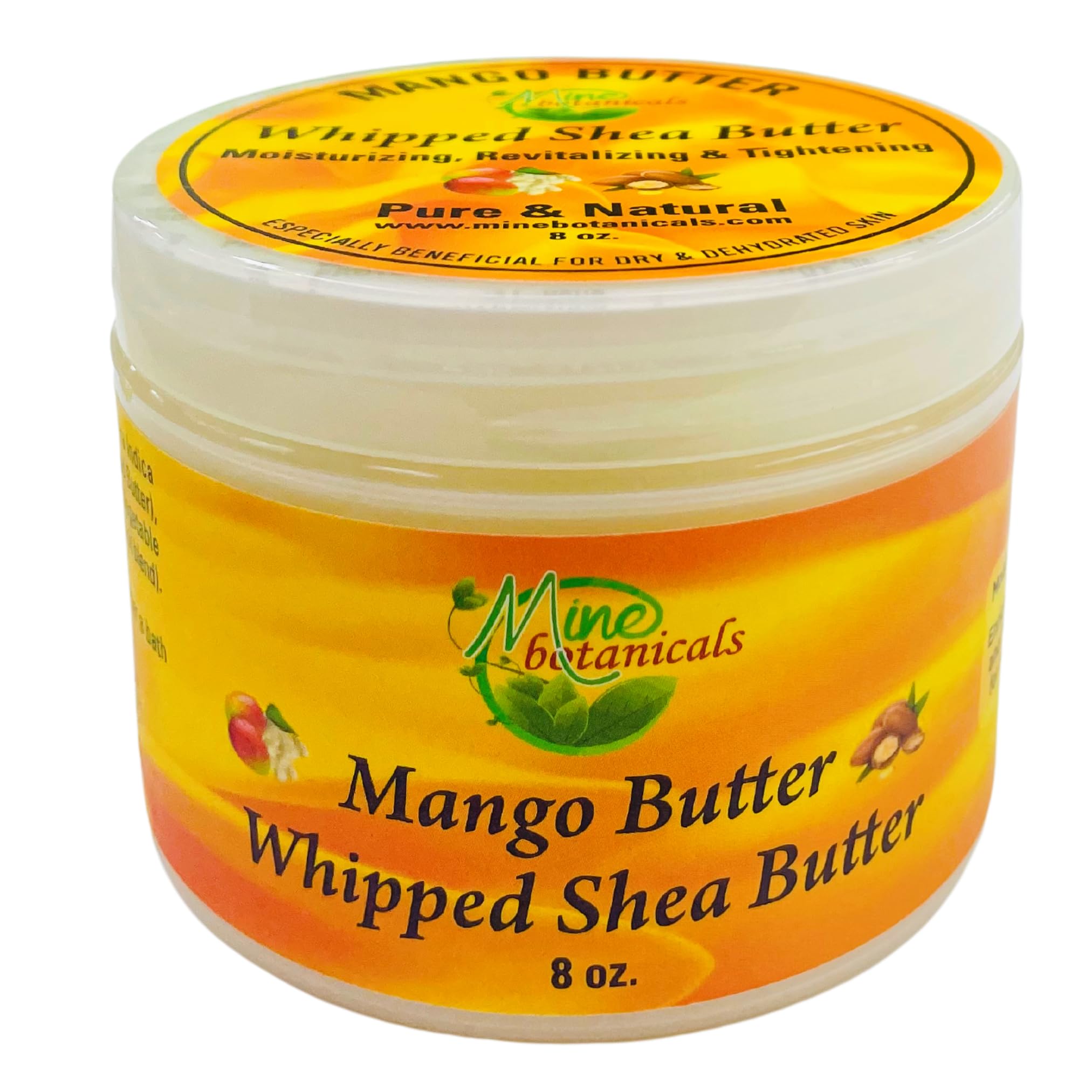 Mine Botanicals Whipped Body Butter with Mango Butter — 8 oz, Moisturizing & Nourishing