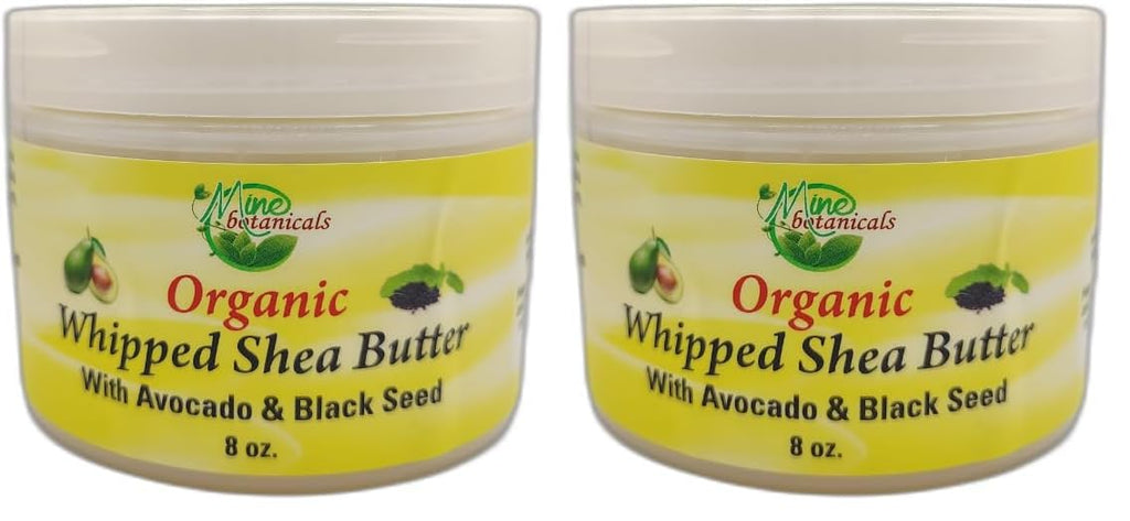 Mine Botanicals Organic Whipped Shea Butter with Avocado & Black Seed — Pack of 2