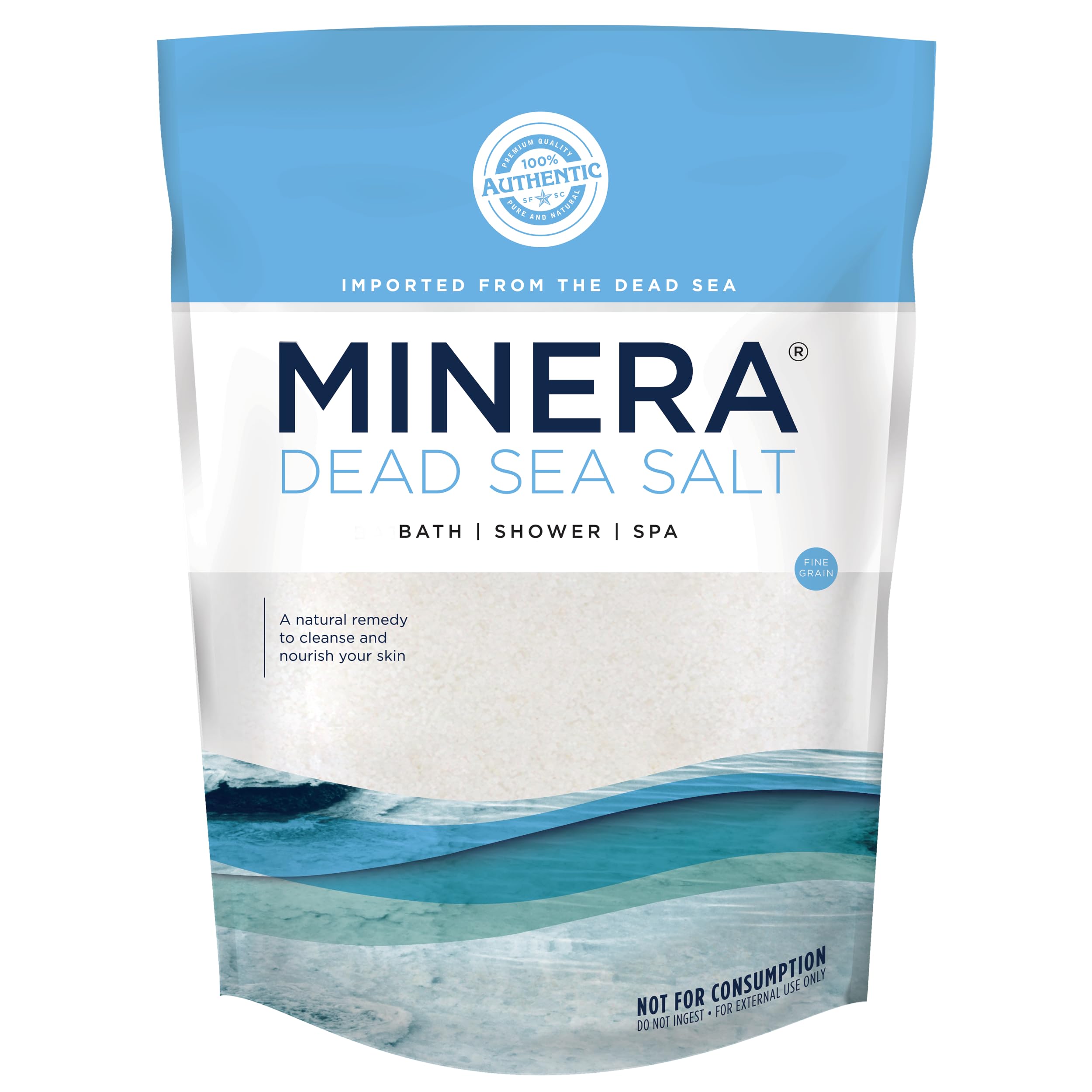 Minera Fine Grain Dead Sea Salt – 19 lb Bath & Soaking, 100% Pure & Natural, Unscented