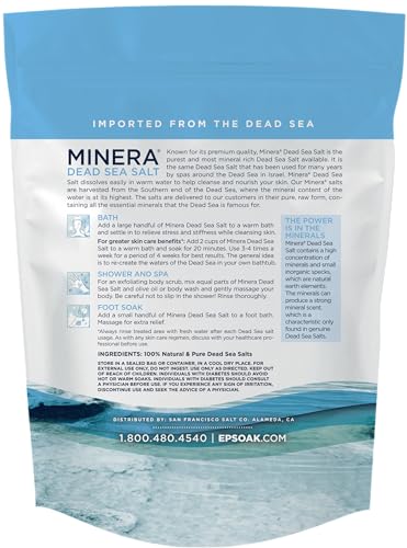 Minera Fine Grain Dead Sea Salt – 19 lb Bath & Soaking, 100% Pure & Natural, Unscented