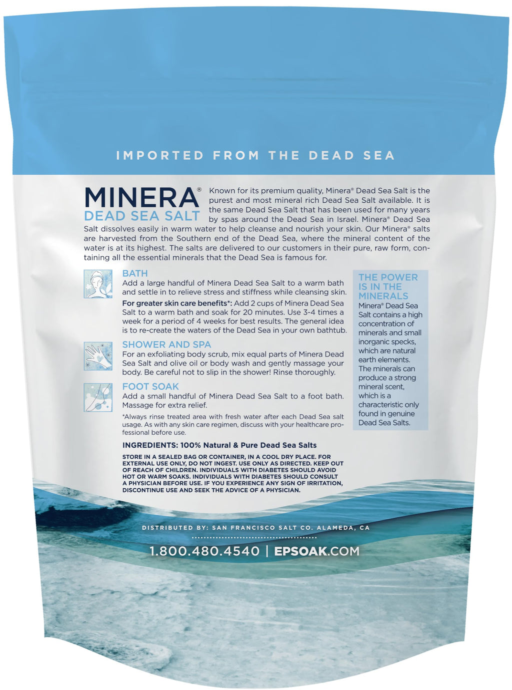 Minera Coarse Grain Dead Sea Salt – 5 lb Bath & Soak, Fast-Dissolving, Pure & Unscented