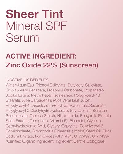 Mineral Fusion Sheer Tint SPF Face Serum (Medium) – SPF 50 Mineral Sunscreen, Sheer Coverage & Dewy Glow