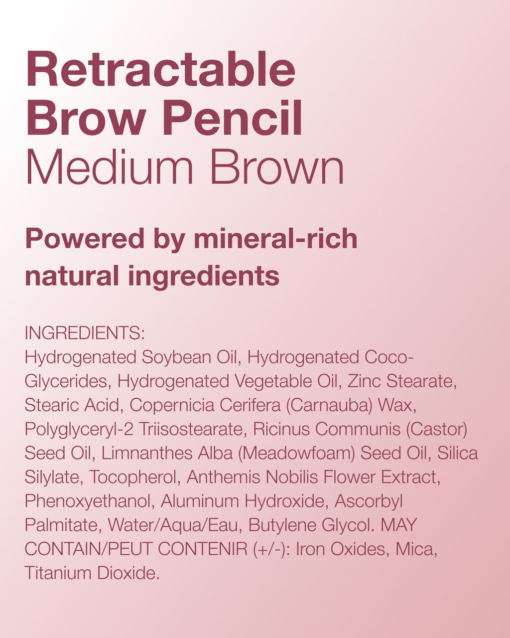 Mineral Fusion Retractable Brow Pencil (Medium Brown) – 2025 Beauty Heroes Award Winner | Shape & Define
