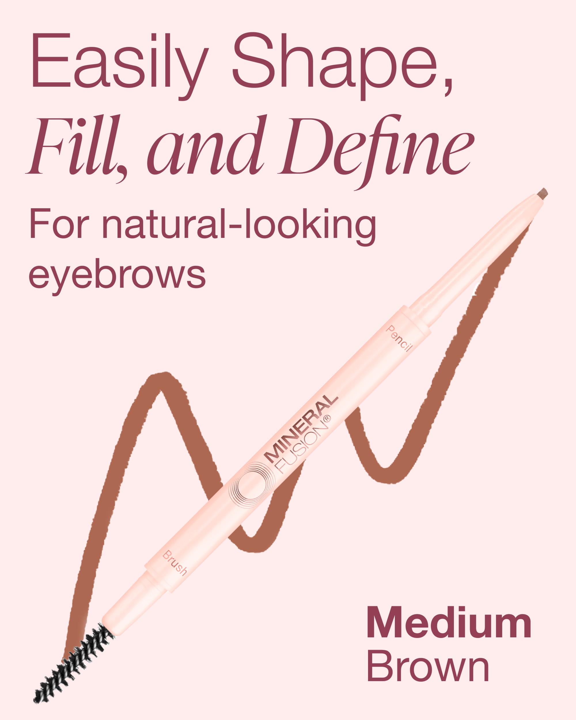 Mineral Fusion Retractable Brow Pencil (Medium Brown) – 2025 Beauty Heroes Award Winner | Shape & Define