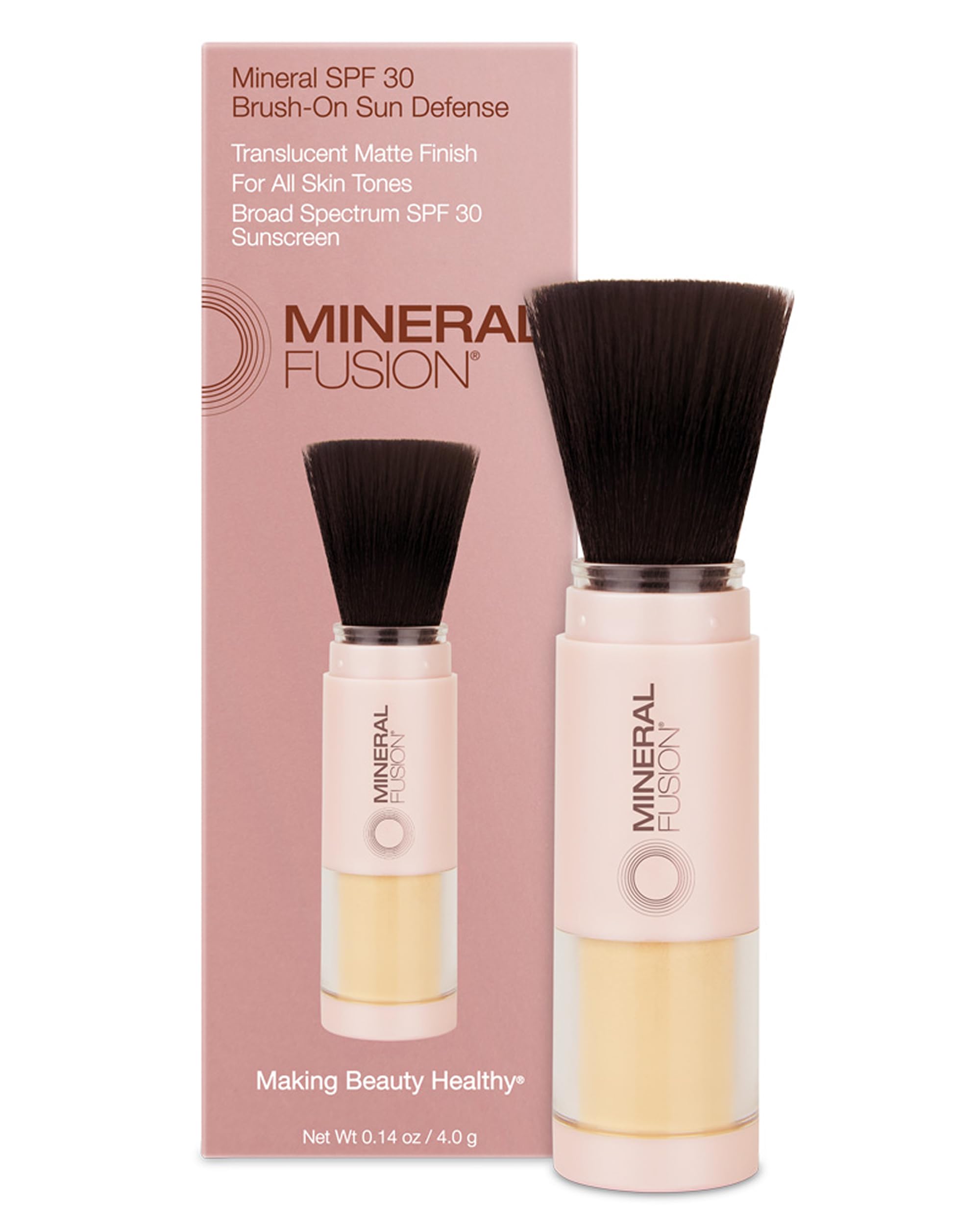 Mineral Fusion Brush-On Powder Sunscreen SPF 30 for Face | Translucent, Hypoallergenic, Travel-Friendly