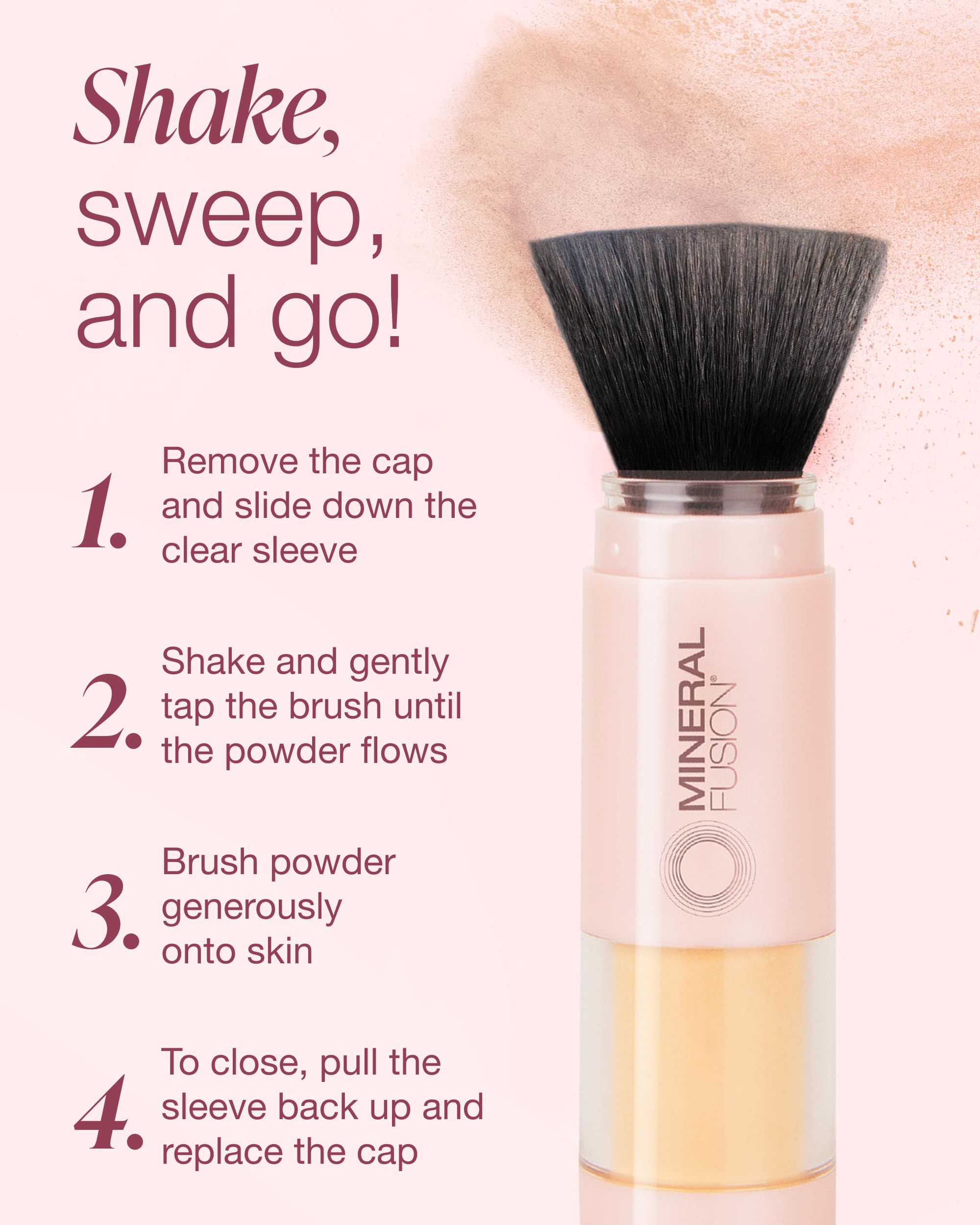Mineral Fusion Brush-On Powder Sunscreen SPF 30 for Face | Translucent, Hypoallergenic, Travel-Friendly