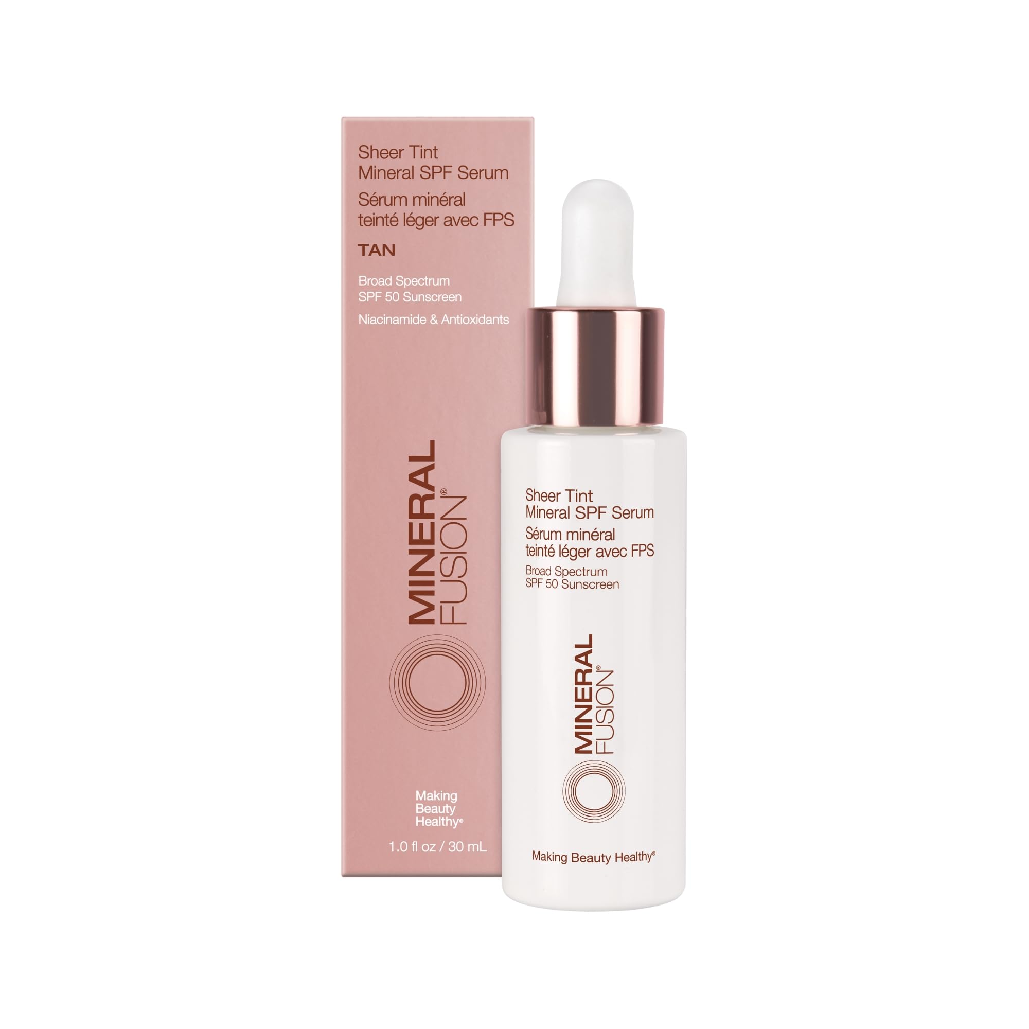 Mineral Fusion Face Serum – Sheer Tint SPF 50 Mineral Sunscreen, Tan