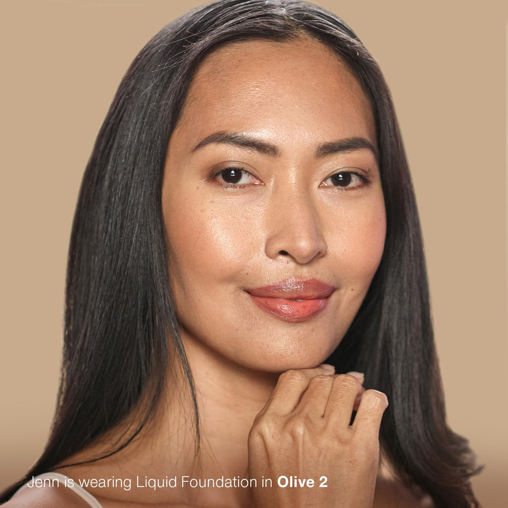 Mineral Fusion Full Coverage Liquid Foundation Olive 1 – Lightweight Matte, 12-Hour Hydration, Vegan & Hypoallergenic