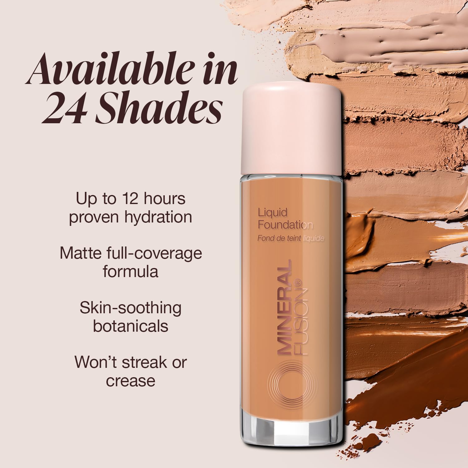 Mineral Fusion Full Coverage Foundation Olive 3 – Medium Olive Undertones, Hydrating Matte Finish, Vegan & Hypoallergenic, 1 fl oz