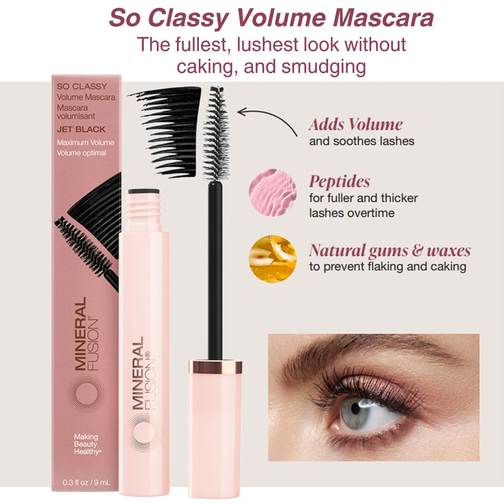 Mineral Fusion So Classy Mascara + Hydro-Shine Lip Gloss Kit – Natural Eye & Lip Duo